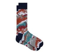 Paul Smith Mountain Top Socks Orange Turquoise Grey. Navy Blue Toe Heel. One Size