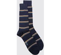 PAUL SMITH Multicolor Stripe Calf-High Socks in Stretch Organic Cotton - Size: OS - male