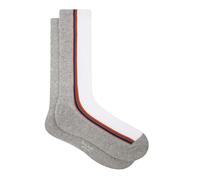 Paul Smith PS Gabin Sport Socks Grey White Multicoloured Stripes. One Size.