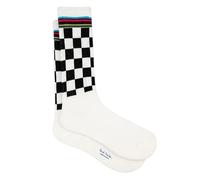 Paul Smith PS Sport Check Socks Black White Multicoloured Top. One Size.