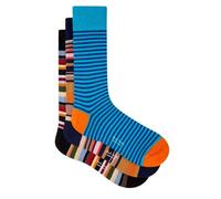 NEW - Official Paul Smith Signature 3 Pack Socks Multi Stripe