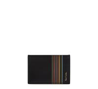 Paul Smith Signature Striped Logo Leather Card Holder - Black - One Size
