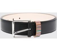 PAUL SMITH Smooth Calfskin Leather Belt with Signature Stripe Keeper - Size: 38 - male
