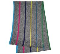 Paul Smith 'Sports Stripe' Mens Pure New Wool Long Scarf in Grey