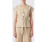 PAUL SMITH V-Neck Linen Blouse with Tie-Waist Belt - Size: 36 - female