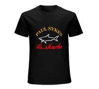 Paul Sykes It's ... Sharks T-Shirt Graphic Printed Mens Black Mens Unisex Tee L