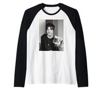 Paul Weller of The Jam Enjoying A Cuppa by Virginia Turbett Raglan Baseball Tee