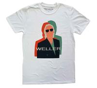 Paul Weller T Shirt Illustration Offset Logo Official Mens White M