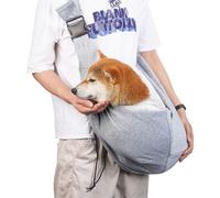 Paula & Ollie Dog Sling Carrier, Cat Sling Purse with Extra Storage Pocket, Hand Free Pet Puppy for Outdoor Traveling, Cycling, Subway for Chest Dog Bag Holder (Grey)