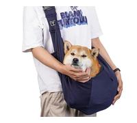 Paula & Ollie Dog Sling Carrier, Cat Sling Purse with Extra Storage Pocket, Hand Free Pet Puppy for Outdoor Traveling, Cycling, Subway for Chest Dog Bag Holder (Navy)