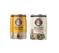 Paulaner Premium German 5L Mini Kegs - Hells & Weissbier Set of 2 | Authentic Munich Beer Collection | Perfect Party, BBQ & Gift Set for Lager & Wheat Beer Lovers by Beerhunter
