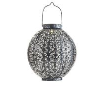 Pauleen 48069 Sunshine Aura Solar Lantern in Moroccan Silver for Outdoor use - Balcony or Garden