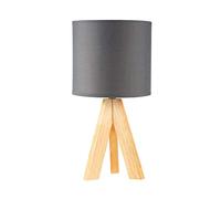 Pauleen 48104 Woody Love Table luminaire max. 20W E14 Tripod Scandinavian Tripod lamp Grey Table lamp 230V Wood/Fabric