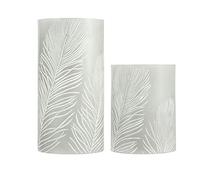 Pauleen 48117 Cosy Feather Wax Battery Function 6H Timer LED Candle 2-Piece Set, 0.4 W, Grey, White