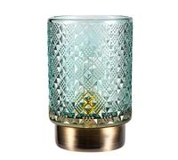 Pauleen 48131 Modern Glamour Portable luminaire Table Timer Function 6H Battery lamp Without Cable Glass/Metal, 0.4 W, Turquoise, Brass