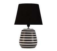 Pauleen 48214 Poser Dressy Sparkle Max. 20 Watt Handmade Black, White Bedside Lamp Natural Look Fabric, Ceramic E14, Table