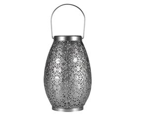 Pauleen 48294 LED Lantern Sunshine Temptation 23.5 cm Silver IP44 Solar Light, 0.025 W