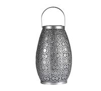 Pauleen 48295 LED Lantern Sunshine Temptation 27.5 cm Silver IP44 Solar Light, 0.025 W