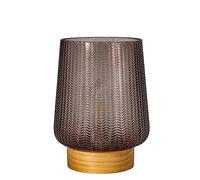 Pauleen 48311 LED Mobile luminaire Fancy Glamour Timer Battery Taupe Table lamp, Glass Wood, 0.8 W