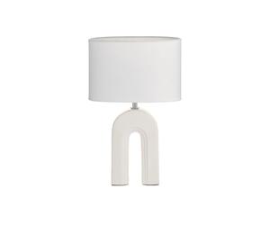 Pauleen 48320 Table Glow of Purity E14 max. 20W White, Beige Fabric, Ceramic, Bedside luminaire