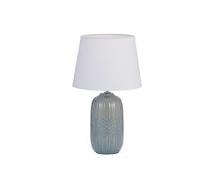 Pauleen 48321 Table Glowing Hug E14 max. 20W, Grey-Blue Fabric, Ceramic, Bedside luminaire, White, Graublau