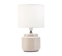 Pauleen Bright Soul 48219 Table Lamp Max. 20 Watt Handmade Cream Beige Bedside Lamp in Boho Look Fabric Ceramic E14