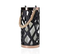 Pauleen Lantern Soul 48012 LED Candle Flickering Effect Warm White Outdoor Lantern Decoration Black White IP44 Splashproof Metal/Plastic for Garden and Balcony