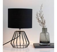 Pauleen Shiny Diamond table lamp, black, fabric, 32 cm, E27