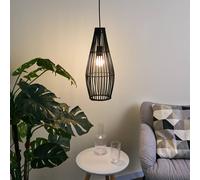 Pauleen Timber Love hanging light, rattan, black