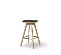 Pauline Bar Stool H65 Oak/ Black Leather