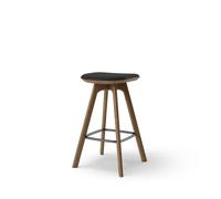 Pauline Bar Stool H65 Smoked Oak/ Black Leather