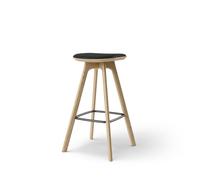 Pauline Bar Stool H75 Oak/ Black Leather