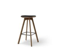 Pauline Bar Stool H75 Smoked Oak/ Black Leather