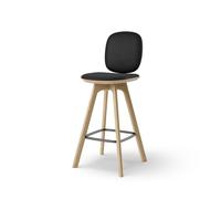 Pauline Comfort Bar Stool H65 Oak/ Black Leather