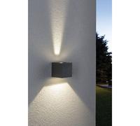 Paulmann Cybo LED outdoor wall light, 2,700 K, 8 x 8 cm, grey