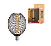 Paulmann 29087 Metallic Glow Edition Standard 230V LED Globe E27 Spiral 4.2W 200lm 110mm Black Metal 1800K