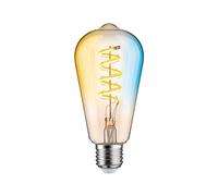 Paulmann 29157 Filament 230V Smart Home Zigbee LED Corn ST64 E27 600lm 7.5W tunable White dimmable Gold lamp