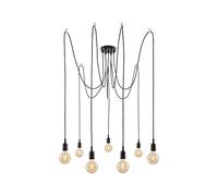 Paulmann 50390 Ketil Neordic Pendant luminaire 7-lamp Sputnik max. 7x20 watts Pendant lamp Black Ceiling lamp Silicone, Metal Pendant luminaire E27