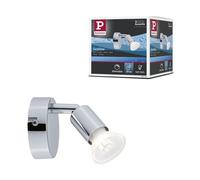 Paulmann 66749 Wall Spotlight Carolina Ip44 Gu10 230V Max. 10W Dimmable Chrome Single Flame Spotlight