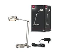 Paulmann LED Desk Zed 6.7W Brushed Iron/Metal 70245 Modern Table Reading Lamp Office, Integriert, 6.7 W, Silver