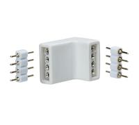 Paulmann 70334 YourLED Corner Connector for LED Strip 4-Pack Strip Accessory White Black Plastic 2X White 2X Black incl. 4-Way pin
