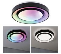 Paulmann 70544 LED Ceiling Light Rainbow with Rainbow Effect Including 1 x 22 W Dimmable DynamicRGBW Colour Control Black White Plastic Metal 3000 K