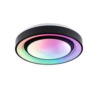 Paulmann 70544 LED Ceiling Light Rainbow with Rainbow Effect Including 1 x 22 W Dimmable DynamicRGBW Colour Control Black White Plastic Metal 3000 K