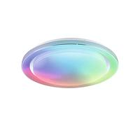Paulmann 70547 LED Ceiling Light Rainbow with Rainbow Effect Including 1x 38.5 W Dimmable DynamicRGBW Colour Control Chrome, White Plastic, Metal 3000 K