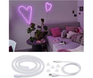 Paulmann 70561 LED Strip 1m Pink Neon Bendable USB Plug Easy Mounting