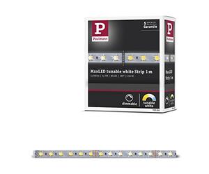 Paulmann 70566 SmartHome MaxLED LED Strip Tunable White Strip incl. 1x6.2-watt dimmable Lighting Strip Silver Light Strip Plastic LED Strip 3000 K