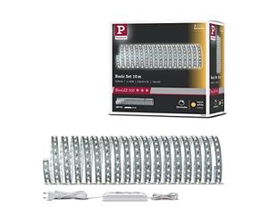 Paulmann 70829 MaxLED 500 Strip Basic Set 10 m 2700 K Warm White LED Strip uncoated 53.5W Lighting Strip 5500 lm Light Strip 72 LED 24 V