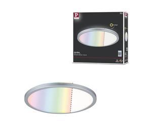 Paulmann 71018 LED Panel Atria Shine 293 mm Round incl. 1x12 W dimmable RGBW Color Control Chrome matt Light Panel Plastic Ceiling Panel