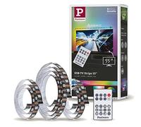 Paulmann 78880 LED Stripe USB TV lighting 55 inch 2m 60LEDs/m Dynamic Rainbow RGB incl. 1x3.5 watt dimmable light strip black plastic