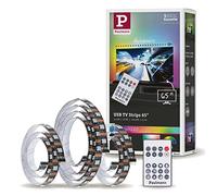 Paulmann 78881 LED Stripe USB TV Lighting 65 Inch - 60 LEDs/m Dynamic Rainbow RGB incl. 1 x 4 Watt Dimmable Light Strip, Plastic, Black, 2.4 m